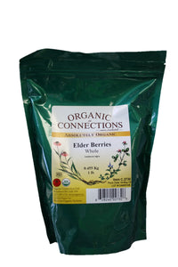 Organic Connections | Elder Berries, Whole, Organic (1 lb)