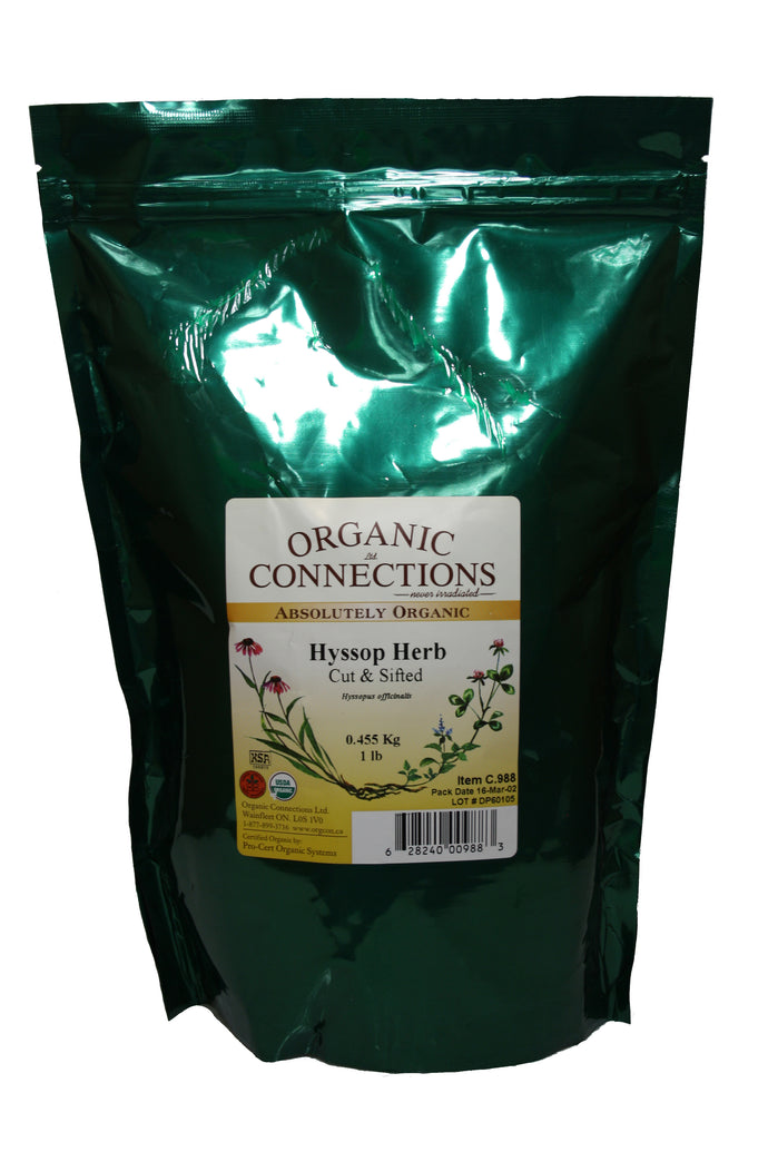 Organic Connections | Hyssop Herb, C/S, Organic (1 lb)